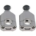 thumbnail image 2 of 2pcs 1 1/8" 28mm Motorcycle Handlebar Mount Riser Clamp Aluminium Machined Left Right for HandleBar(Silver), 2 of 5