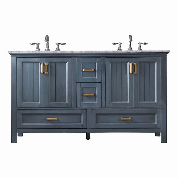 Isla 60" Marble Countertop Double Vanity w/o Mirror - Classic Blue