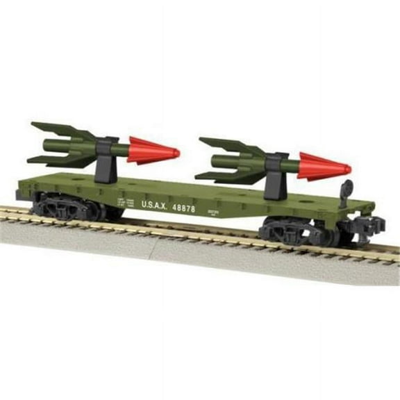 SP Whistle Stop LIO48878 American Flyer US Army Flatcar with 2 Rockets