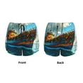 thumbnail image 5 of Lsque Floral Ship On Ocean Printed Women's Running Shorts with Liner Pockets,Elastic Quick Dry Workout Athletic Gym Yoga Shorts,Womens High Waist Shorts-Small, 5 of 9