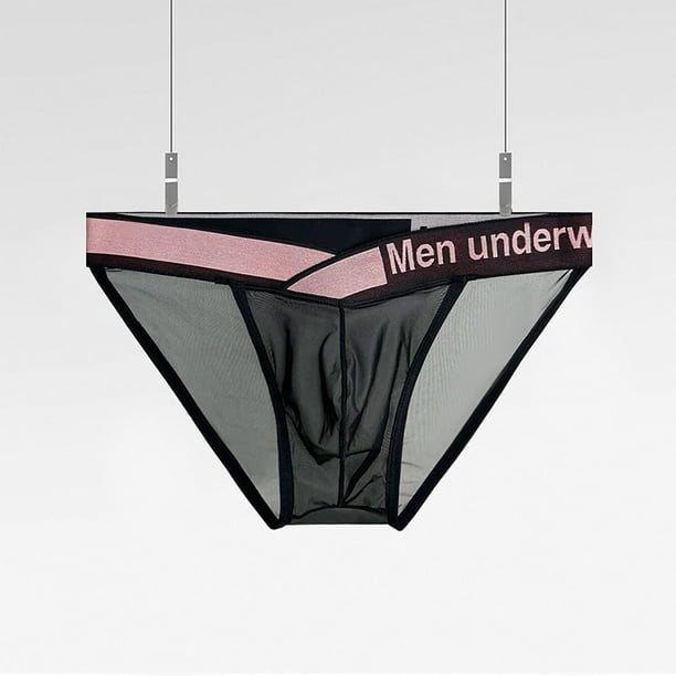 Calzones Para Hombre, Calzoncillos Triangulares De Cintura Baja De Algodón Transparente Para Hombre