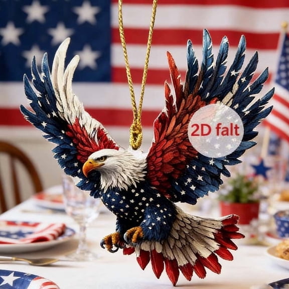 Cififendec Independent Day Patriotic Eagle Wreath Hanging Decor, 250th Anniversary Wreath Decorations for Wall Decor
