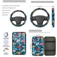 thumbnail image 3 of Yuyamidu Colorful Hibiscus Car Seat Covers Full Set Tropical Steering Wheel Cover Safe Belt Pads Car Center Console Cover Lipstick Sleeve Pouch Auto Coasters Keychain, 13 pcs Set, 3 of 6