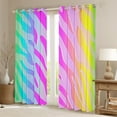 thumbnail image 2 of jejeloiu Neon Zebra Texture Black Out Curtains,Zebra Stripes Curtains Pack of 2 (42x63 Each),Colorful Ombre Effects Bedroom Curtains For Ggirls Kids,Luxury Bedroom Decor, 2 of 6