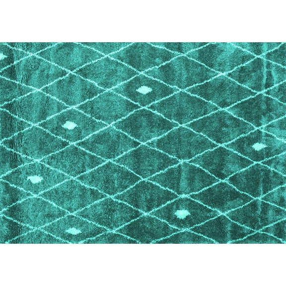 Ahgly Company Machine Washable Indoor Rectangle Persian Turquoise Blue Traditional Area Rugs, 5' x 7'