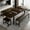 Espresso, variant on iPormis 5-Piece Dining Table Set for 4-8 People, Extendable Kitchen Table Set with 2 Benches and 2 Square Stools, Black