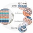 thumbnail image 6 of Teal Orange Striped Waterproof Fabric Shower Curtain,Boho Modern Geometric Abstract Art Waterproof Fabric Shower Curtain for Bathroom Curtains Bathtubs Shower Curtains with 12 Hooks Extra Long 72x96, 6 of 8