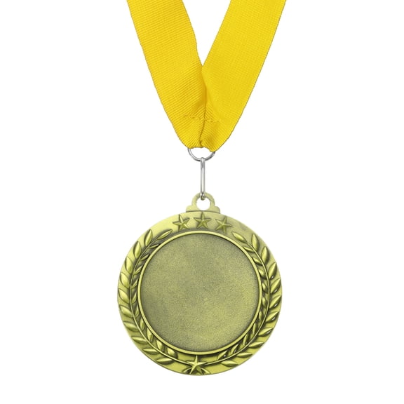 Uxcell Award Medal, Place Winner Medal with Yellow Neck Ribbon Prize Medal Gold