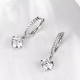 thumbnail image 6 of Platinum Earrings Dangle Drop Aaa Zircon Lever Back 0.2" L163, 6 of 7