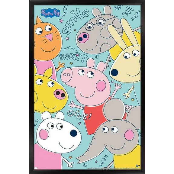 Peppa Pig - Grid Wall Poster, 22.375" x 34" Framed