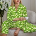 thumbnail image 6 of Lsque Daisies Flowers Pattern Long Sleeve Pajama Set for Women - Soft 2-Piece Sleepwear and Loungewear Set with Pockets, Comfy Nightwear-XX-Large, 6 of 7
