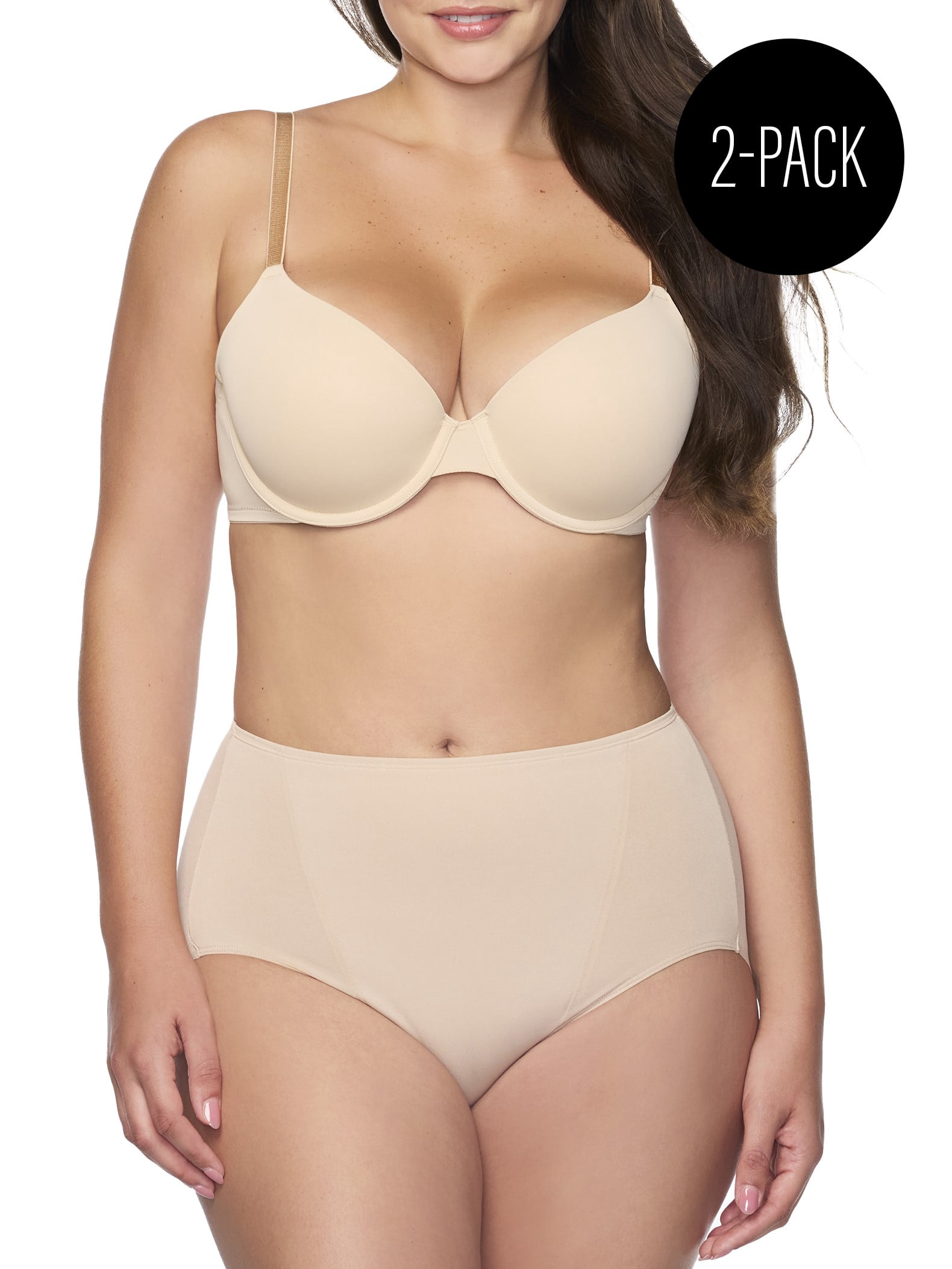 Cupid Women's 2-Pack Modern Light Shaping Briefs, Sizes S-2XL