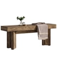 thumbnail image 6 of Fnova 47.24" Entryway Bench, Farmhouse Wooden Shoe Bench, Indoor End of Bed Stool for 1-2, Long Kitchen Table Seat Dining Seat for Entryway, Hallway, Living Room, 6 of 15