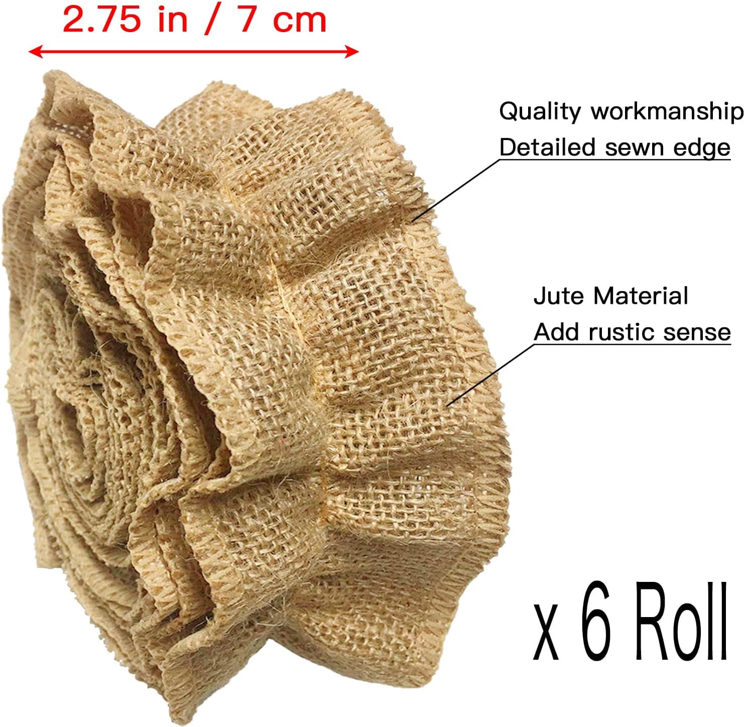 Dalrosia 6PCS Plaid Christmas Tree Garland Christmas Buffalo Plaid Ribbon Ruffled Homespun Fabric Garland Christmas Tree Ribbon Decorations for Christmas Home Wreath Staircase Tree Decor