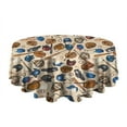 thumbnail image 5 of Beige Baseball Gear Pattern Round Tablecloth 60"x60",Wrinkle Wipeable Table Cloth for Kitchen Dining Room Picnic Patio Party, 5 of 6