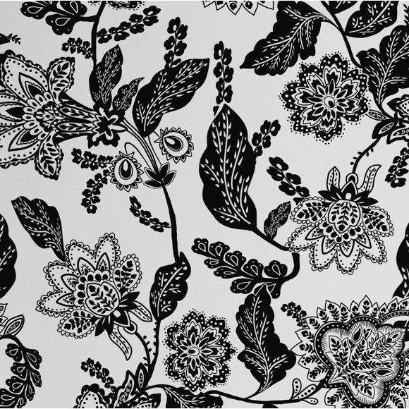 S4Sassy Vintage Botanical Wallpaper- Black Wall Covering, 25"X 60" Self-Adhesive Textured Vinyl Walls Paper, Wall Wrap, Easy Diy Walls Covering For Farmhouse Bedroom, Living Room, Living Space
