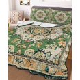 thumbnail image 2 of Quilts Full Size, Green Boho Soft Comforter Bedding Set for Bed, Vintage Ethnic Tribe Southwestern Lightweight Quilted Bedspread with Pillow Cover(2 Pieces) for All Season, 78x90 Inch, 2 of 6