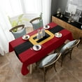 thumbnail image 2 of Santa Belt Christmas Tablecloth 60x120 Inch, Red Black Table Covers Water-Repellent Polyester Fabric Table Cloth for Weddings Parties Banquet and Camping Outdoor Indoor 60 x 120 Inch, 2 of 4