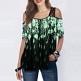thumbnail image 2 of Pompotops T-Shirt en Dentelle à Manches Courtes Imprimé Floral Mode Femme Décontracté, 2 of 7