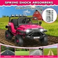 thumbnail image 6 of Funcid 12 Volt Ride on Toys for Toddlers Ride on Cars with Remote Control, Battery Powered Ride on Truck Car w/ Bluetooth Music, LED Lights, Spring Suspension, 3 Speeds, Pink, 6 of 9