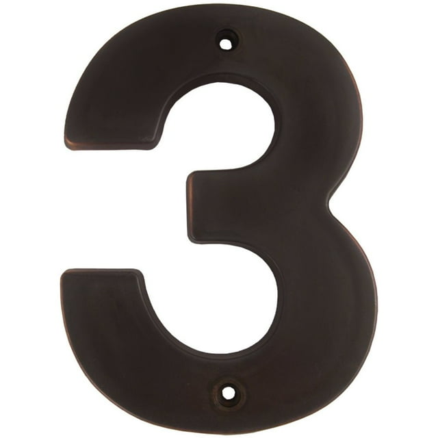 House Number Stone Harbor Hardware #3, 13 cm, bronce vintage