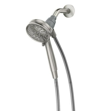 Attract With Magnetix 6-Spray 3.75 In. Single Wall Mount Handheld Adjustable Shower Head In Spot Resist Brushed Nickel
