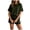Army Green, variant on Womens 2 Piece Shorts Set Summer Casual Short Sleeve T Shirts Drawstring Ruffle Shorts Pajamas Lounge Set Red for Size M