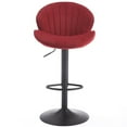 thumbnail image 6 of Set of 2 Bar Stools, Adjustable Barstools with Back and Footrest, Counter Height Bar Chairs for Kitchen, Pub (Red), 6 of 11