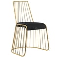 thumbnail image 2 of Modway Rivulet Gold Stainless Steel Performance Velvet Dining Chair in Gold Black, 2 of 6