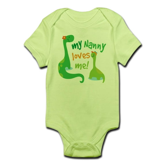 CafePress - My Nanny Loves Me Dinosaur Infant Bodysuit - Baby Light Bodysuit