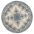 thumbnail image 1 of HomeRoots 354131 Tapis Rond 7 Pi. 6 Po. en Polypropylène Traité aux UV Ivoire & Bleu, 1 of 1