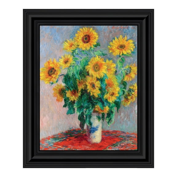 Bouquet of Sunflowers by Claude Monet Framed Wall Art Print, Excellent Kitchen or Living Room Wall Decor, 11x14, 2415