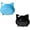 Blue+Black, variant on TrendMallOasis Cat-Shaped Pet Bowl Set (2-Pack), Shallow Whisker-Friendly Food & Water Bowls