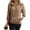 Coffee, variant on Women's Fall Winter Lapel Sweatshirts Long Sleeve Quarter Zip Cropped Solid Color Pullover Fashion Clothes With Pockets