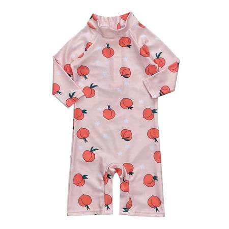 

Odeerbi Infant Girls Long Sleeve Rash Guard UV Protection One Piece Swimsuits Quick Dry Zipper Surfing Bathing Suit Baby Boys Children s Printed Swimwear Red