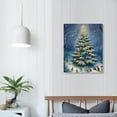 thumbnail image 4 of ONETECH Christmas Tree Canvas Print Snowy Forest Pine Trees Wall Art Christmas Paintings for Wall Rabbit Squirrel Festive Holiday Home Decor 16x20 in, 4 of 5