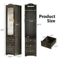 thumbnail image 2 of Cyehnenx Armoire Wardrobe Closet, 69.5" H Wood Bedroom Armoires Cabinet with Mirror Door and 3 Drawers, Clothing Storage Cabinet with Hanging Rod & Sensor Light for Bedroom, Rustic Brown (Left), 2 of 8