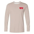 thumbnail image 5 of LJEFF Men's Valentine's Day Long-Sleeve Shirt, Heart Print Casual Crew Neck Regular Fit Men's Tees Beige, 5 of 5