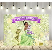 Princess Tiana Backdrop PresNok for Birthday Party Supplies Photo Backgrounds Princess and The Frog Birthday Theme Baby Shower Banner 59x38in