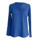 thumbnail image 4 of MHFRRA Camiseta Informal de Manga Larga con Cuello Redondo para Mujer, Básica, de Color Liso, para Uso Diario, Cómoda y Holgada. Azul, 4 of 5