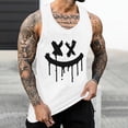 thumbnail image 2 of Camisetas de Tanque de los Hombres Tanque de los Hombres Incolor Gradiente de Impresión Cuello Redondo Correa Delgada Fuga Atrás Regular Casual Deportes Blusas de Tanque, 2 of 5