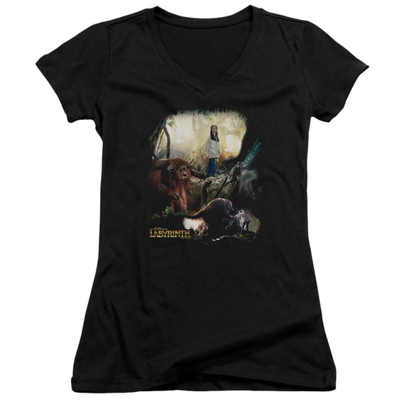 Labyrinth Sarah & Ludo Junior Women's T-Shirt V-Neck Black