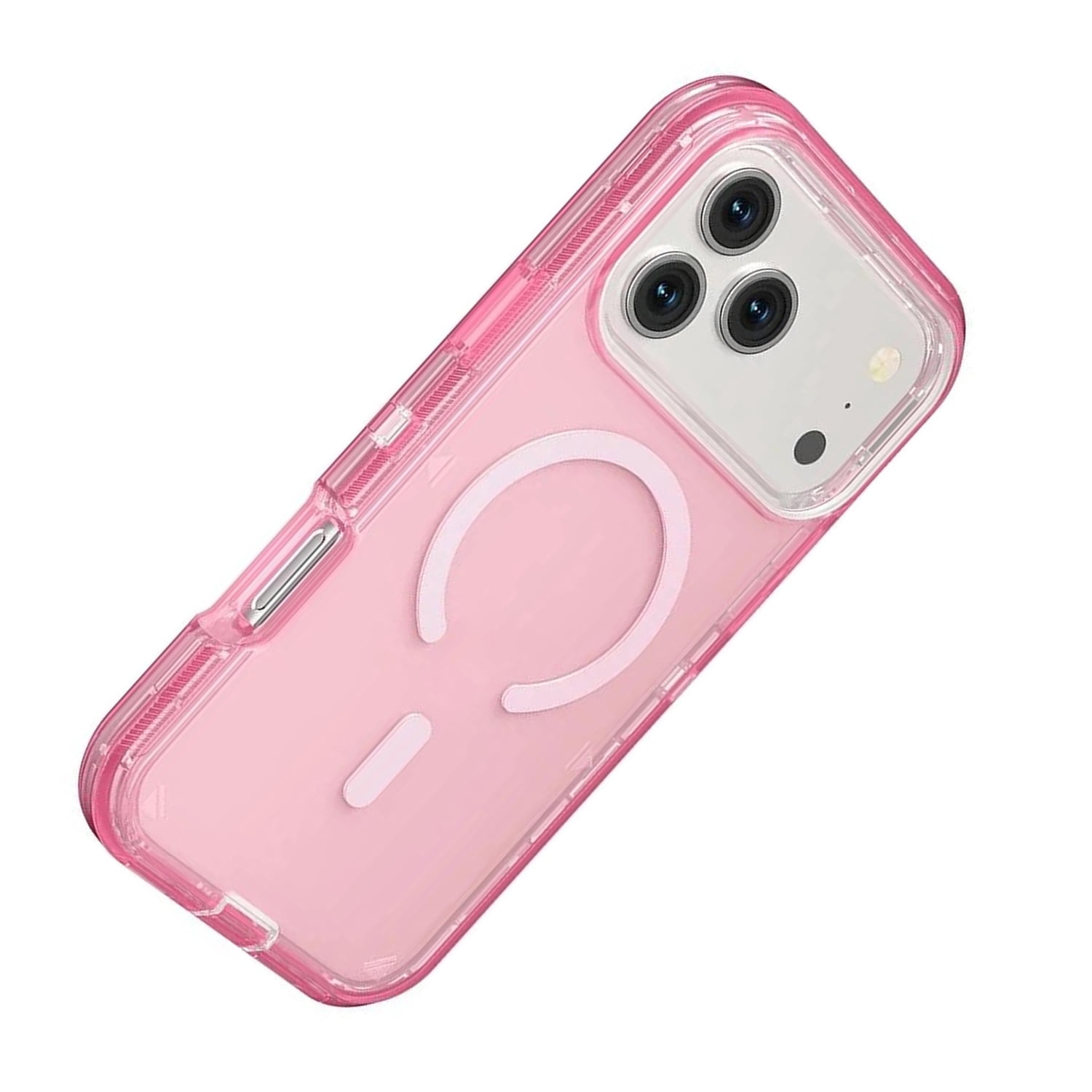 Clear Protective Phone Cover with Wireless Charging Function for iPhone 17 Pro Max - Pink
