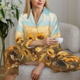 thumbnail image 6 of Picia Sunflower Field Bliss Pattern Women’s Long-Sleeve Sleepwear Set - Soft 2-Piece Loungewear with Pockets, Comfy PJs for Relaxing Nights-XX-Large, 6 of 7
