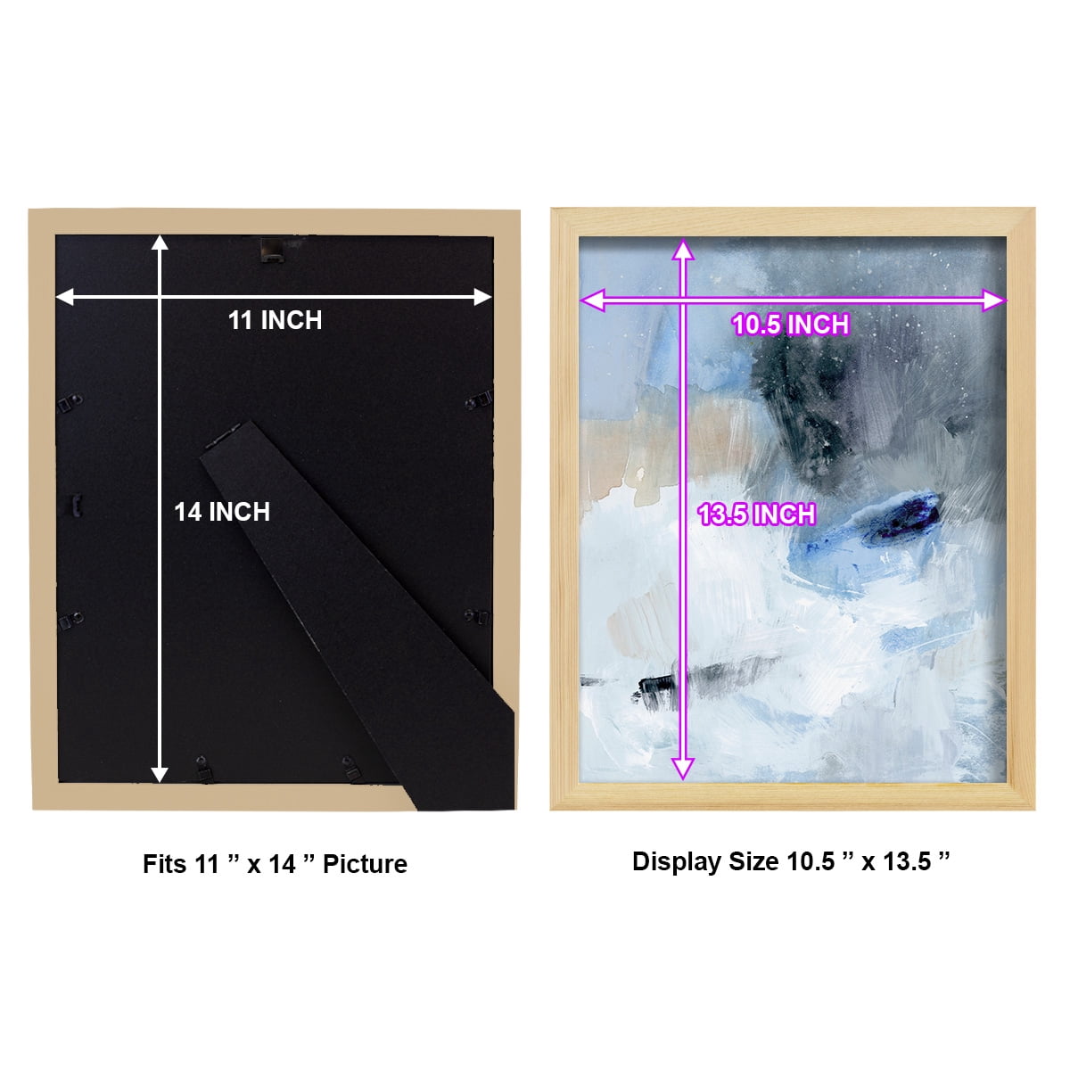 Welle II - Framed Print w/glass - Natural Wood