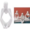 thumbnail image 5 of The Thinker Statue,Resin Thinker Abstract Sculpture Statue Modern Character Figurines White, 5 of 5