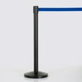 thumbnail image 2 of M&T Displays Crowd Control Stanchion Barriers Queue Post 37 inch High Safety Barrier Stands Line Dividers Retractable Blue Belt 9.85'/118" Heavy Base Floor Standing Steel Indoor Outdoor (2-Pack), 2 of 9