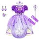 thumbnail image 1 of Vestido de Sofía para niña, disfraz de princesa para fiesta de cumpleaños, Halloween, manga abullonada, verano, 3, 6, 8 y 10 años Fivean unisex, 1 of 2