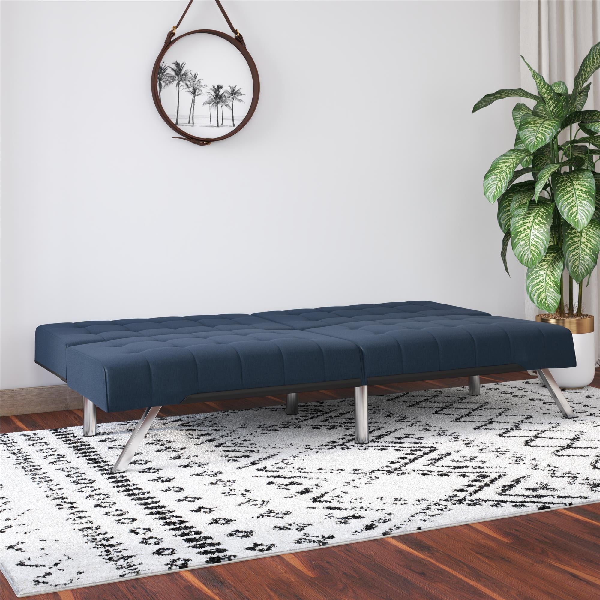 DHP Emily Convertible Tufted Futon Sofa, Gray Linen