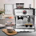 thumbnail image 3 of 20 Bar Semi-Automatic Machine – Built-in Bean Grinder, Milk Frother Steam Wand, 2.8L Water Tank, for Latte & Cappuccino at Home, 3 of 6